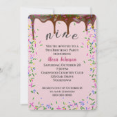 9e verjaardag met chocolade ijsjes en sprenkels kaart (Voorkant)