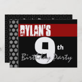 9e verjaardag Moderne voor im Red White Black W193 Kaart (Voorkant / Achterkant)