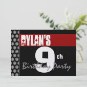 9e verjaardag Moderne voor im Red White Black W193 Kaart (Staand voorkant)