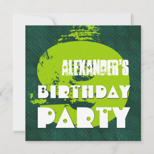 9e verjaardag negende jaar oude groene Stippen Kaart