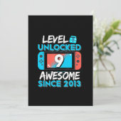 9e verjaardag Niveau 9 Ontgrendelde Video Gamer Kaart (Staand voorkant)