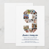 9e verjaardag nummer 9 aangepaste foto collage kaart (Voorkant / Achterkant)