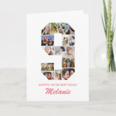 9e verjaardag nummer 9 fotocollage gepersonaliseer kaart (Voorkant)