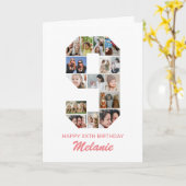 9e verjaardag nummer 9 fotocollage gepersonaliseer kaart (Gele Bloem)