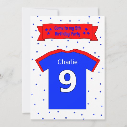 9e verjaardag persoonlijke feestuitnodiging kaart (Voorkant)