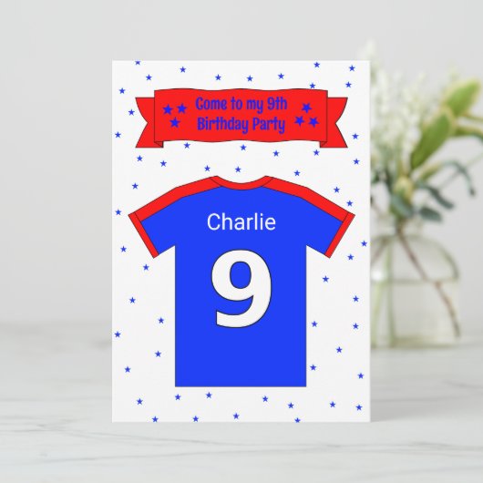 9e verjaardag persoonlijke feestuitnodiging kaart (Staand voorkant)