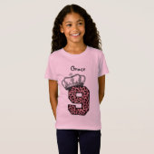 9e verjaardag prinses kroon en roze luipaard V08 T-shirt (Voorkant volledig)