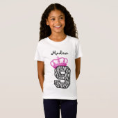 9e verjaardag Prinses Kroon en Zebra V01 T-shirt (Voorkant volledig)