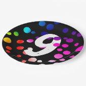 9e verjaardag regenboogStippen Papieren Bordje (Gekanteld)