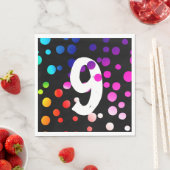 9e verjaardag regenboogStippen Servet (Insitu)