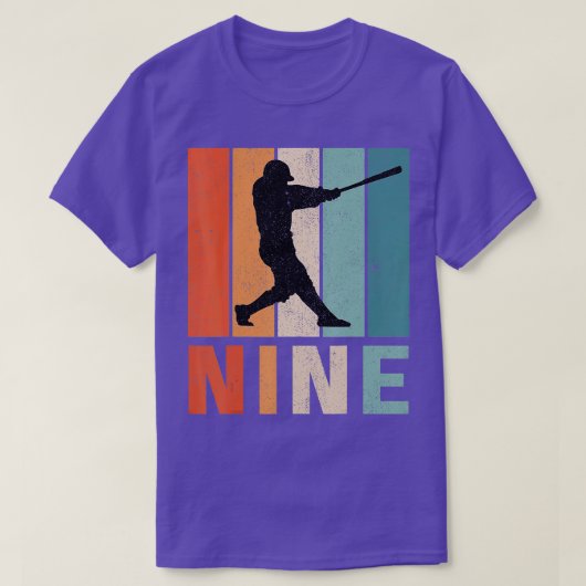 9e verjaardag Retro Baseball Player Boys Kinder 9  T-shirt (Design voorkant)