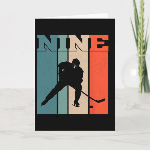 9e verjaardag Retro IJshockey 9 Jaar Oude Jongen M Kaart