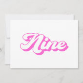 9e verjaardag Retro Meisje Kaart (Voorkant)