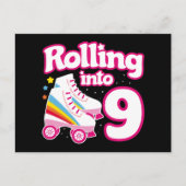 9e verjaardag Roller Skaten 9 jaar oud Skate Briefkaart (Voorkant)