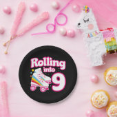 9e verjaardag rolschaatsen 9 jaar oud Schaats Papieren Bordje (Feest)