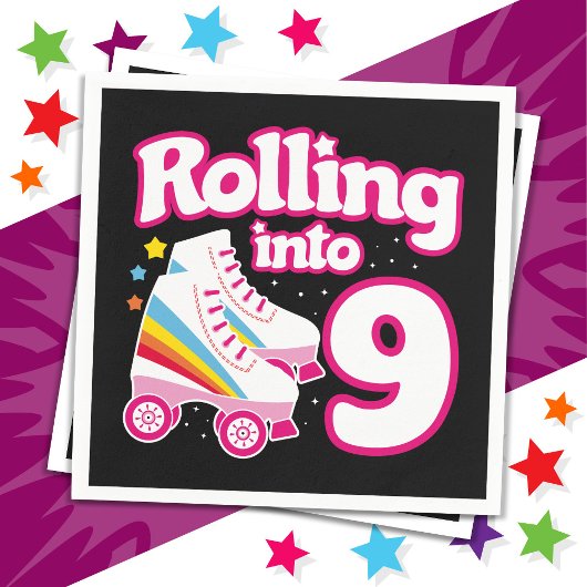 9e verjaardag rolschaatsen 9 jaar oud Schaats Servet