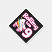 9e verjaardag rolschaatsen 9 jaar oud Schaats Servet (Hoek)