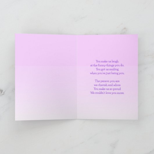 9e verjaardag ROZE Kaart (Binnen)