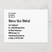 9e verjaardag Save the Date Red Black Grunge A01H Aankondigingskaart (Achterkant)