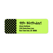 9e Verjaardag Schattige Polka Dot Pattern Etiket (Voorkant)