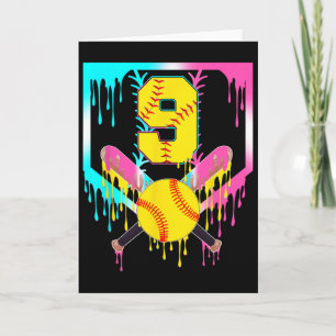 9e Verjaardag Softbal Thuisplaat Drip Ijs 9 Jaar O Kaart