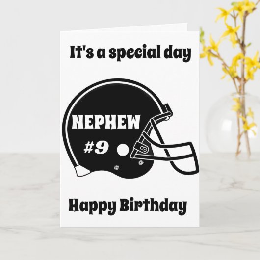 **9e VERJAARDAG** SPECIALE JONGEN "SPECIALE NEEF!! Kaart (Gele Bloem)