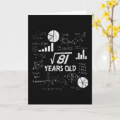 9e verjaardag Square Root van 81 - 9 jaar oude dag Kaart (Gele Bloem)