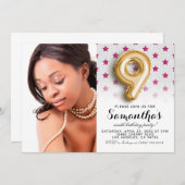 9e verjaardag Star Confetti Portret Kaart (Voorkant / Achterkant)