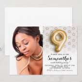 9e verjaardag Star Confetti Portret Kaart (Voorkant / Achterkant)