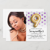 9e verjaardag Star Confetti Portret Kaart (Voorkant / Achterkant)