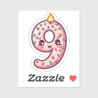 9e verjaardag Sticker