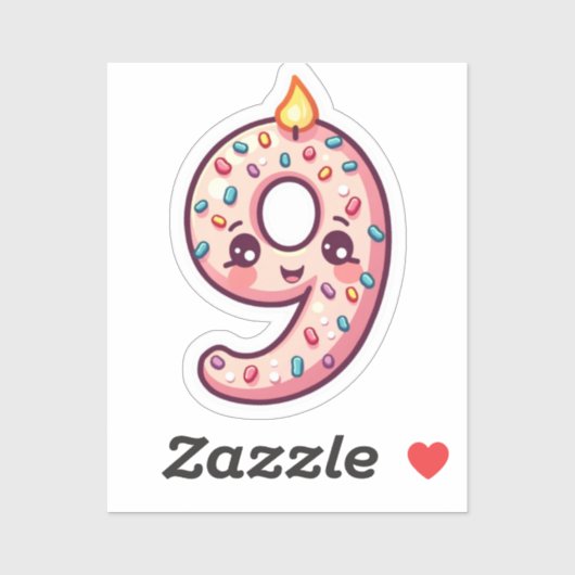 9e verjaardag Sticker (Vel)