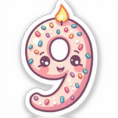 9e verjaardag Sticker (Voorkant)