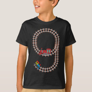 9e Verjaardag Trein Spoorweg Thema Trein 9 jaar ou T-shirt