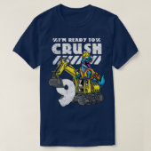 9e verjaardag TRex graafmachine T-shirt (Design voorkant)