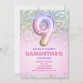 9e verjaardag, uitnodiging van de regenboogjongen (Voorkant)