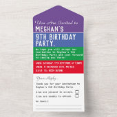 9e verjaardag van alle in één uitnodiging (Binnen)