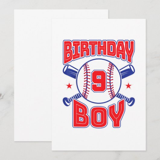 9e verjaardag van baller Big Number Nine Kaart (Voorkant / Achterkant)