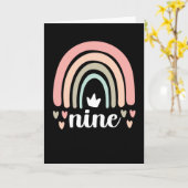 9e verjaardag van de Boho-regenboogpartij Kinder 9 Kaart (Gele Bloem)