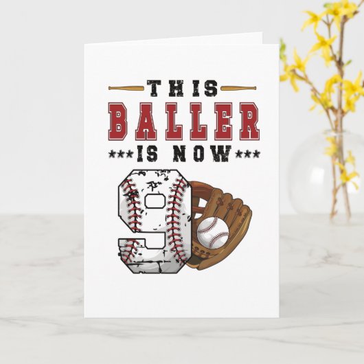 9e verjaardag van de cadeau van 9 jaar oud kaart (Gele Bloem)