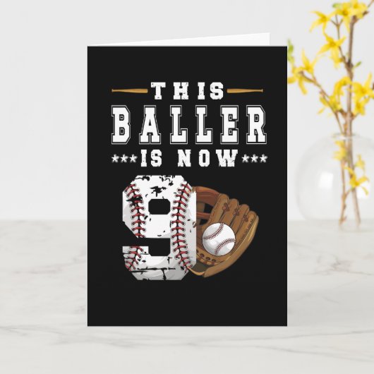 9e verjaardag van de cadeau van 9 jaar oud kaart (Gele Bloem)