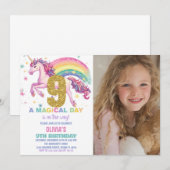 9e verjaardag van de eenhoorn met afbeelding kaart (Voorkant / Achterkant)