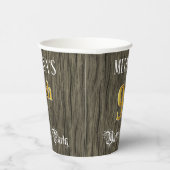 9e verjaardag van de Faux Gold & Faux Wood Papieren Bekers (Rechts)