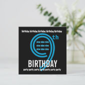 9e verjaardag van de Moderne Blauw en Zwart W689B Kaart (Staand voorkant)