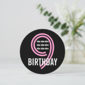 9e verjaardag van de moderne roze en zwarte W689B2 Kaart (Staand voorkant)