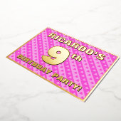 9e verjaardag van de opstand - vuurroze harten en  folie uitnodiging (Gedraaid)