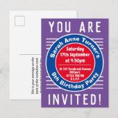 9e verjaardag van de uitnodiging van het kind briefkaart (Voorkant / Achterkant)