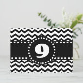 9e verjaardag van de Zwarte en Witte Chevron W09B Kaart (Staand voorkant)
