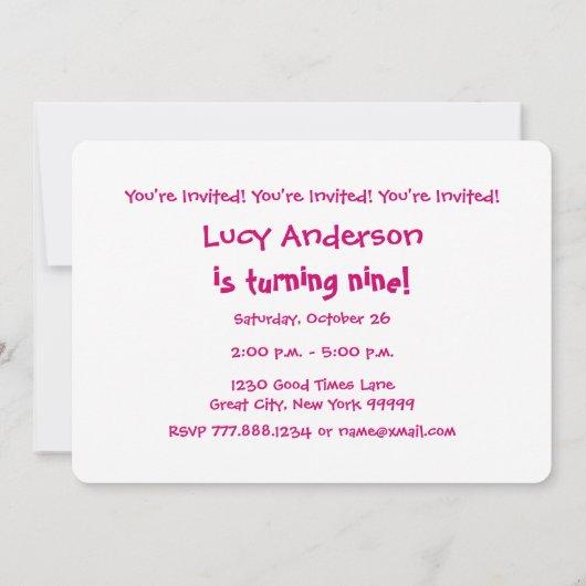 9e verjaardag van de Zwarte en Witte Chevron W09B Kaart (Achterkant)