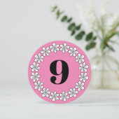 9e verjaardag van het meisjesfeest roze flytische kaart (Staand voorkant)